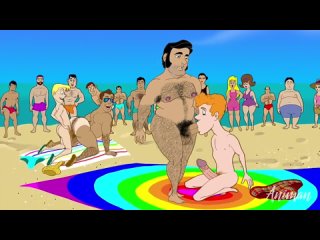 2d yaoi (gay porno) - fagots decide to have an orgy right on the beach